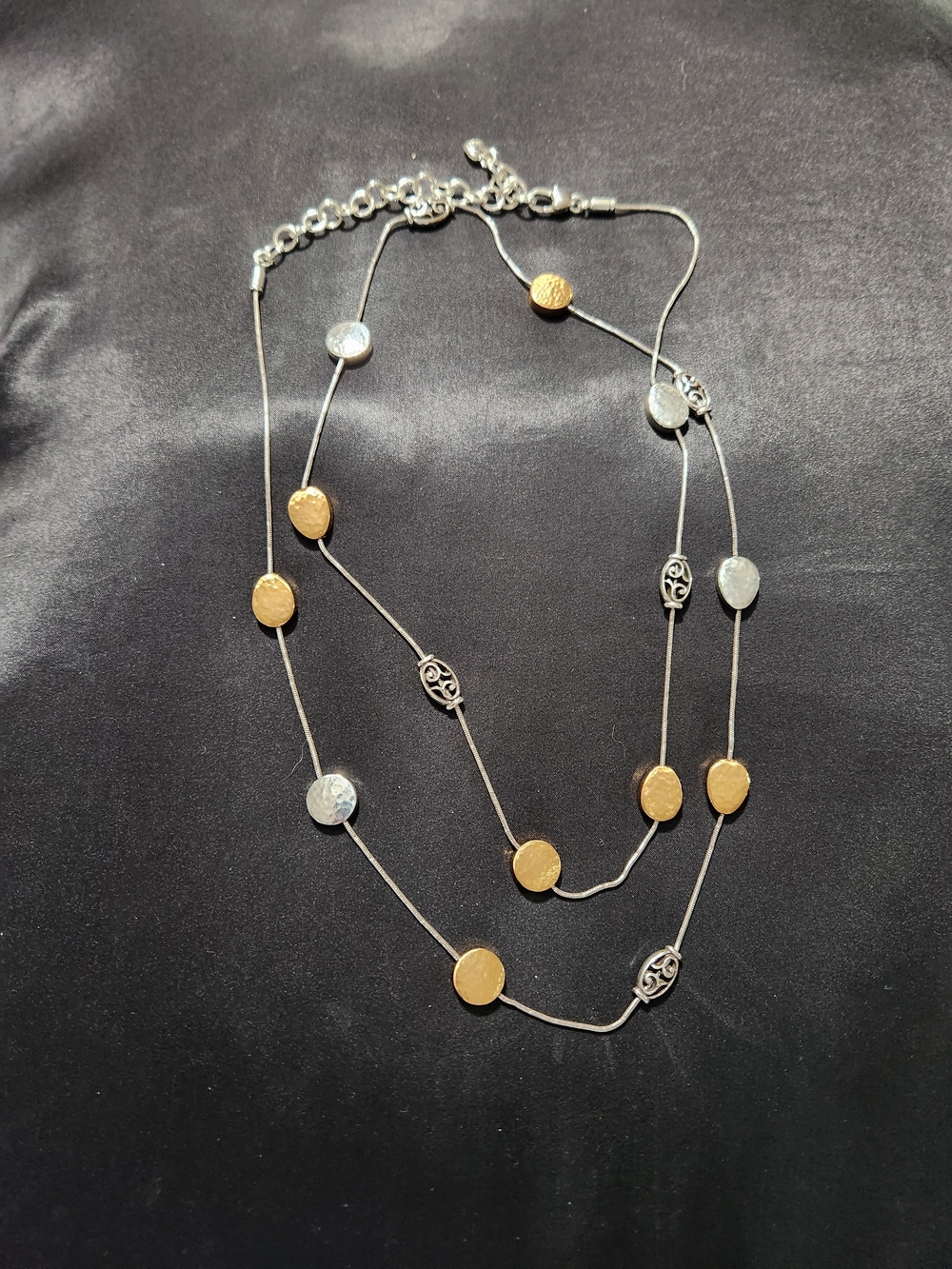 ​Brighton Mediterranean Mixed Metal Hammered Disc Long Necklace